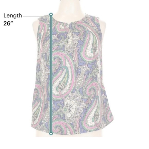 Talbots Paisley Sleveless Silk top - Picture 8 of 8